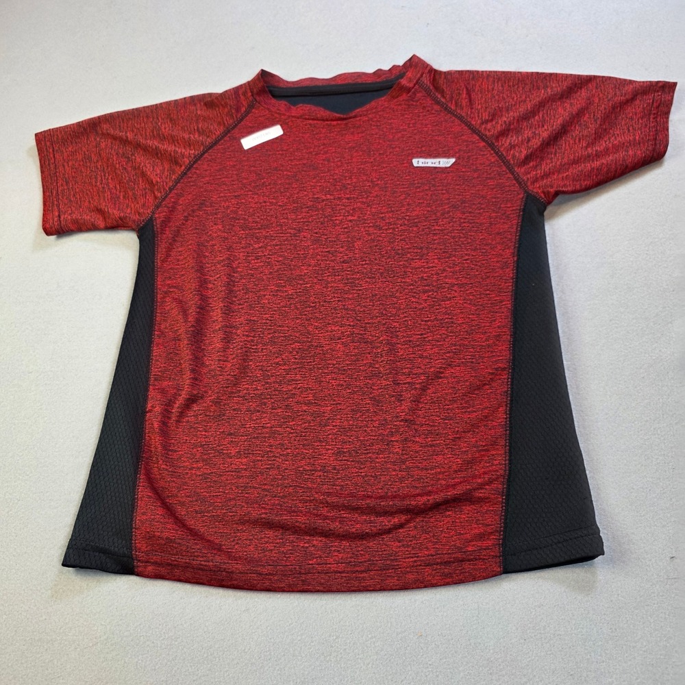 Hind Mens Performance T-Shirt Red Space Dye Black Mesh Back Raglan Gym Top M